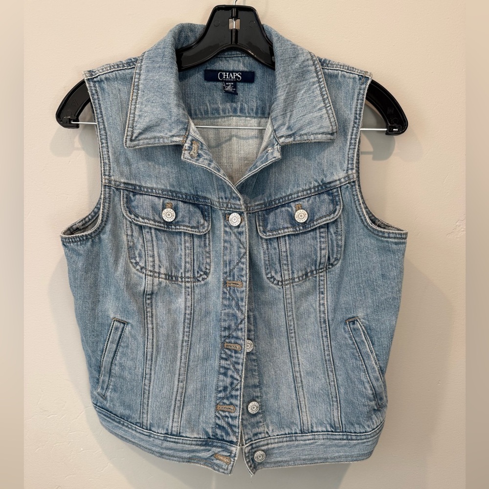 Chaps Classic Blue Denim Vest